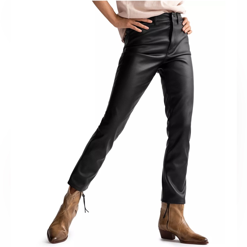 Free People Rebel At Heart Black Vegan Leather Pants